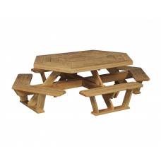 Poly Lumber Hexagon Table with Benches